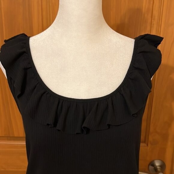 J. Crew Black Ruffled Tank Size M - Picture 2 of 5